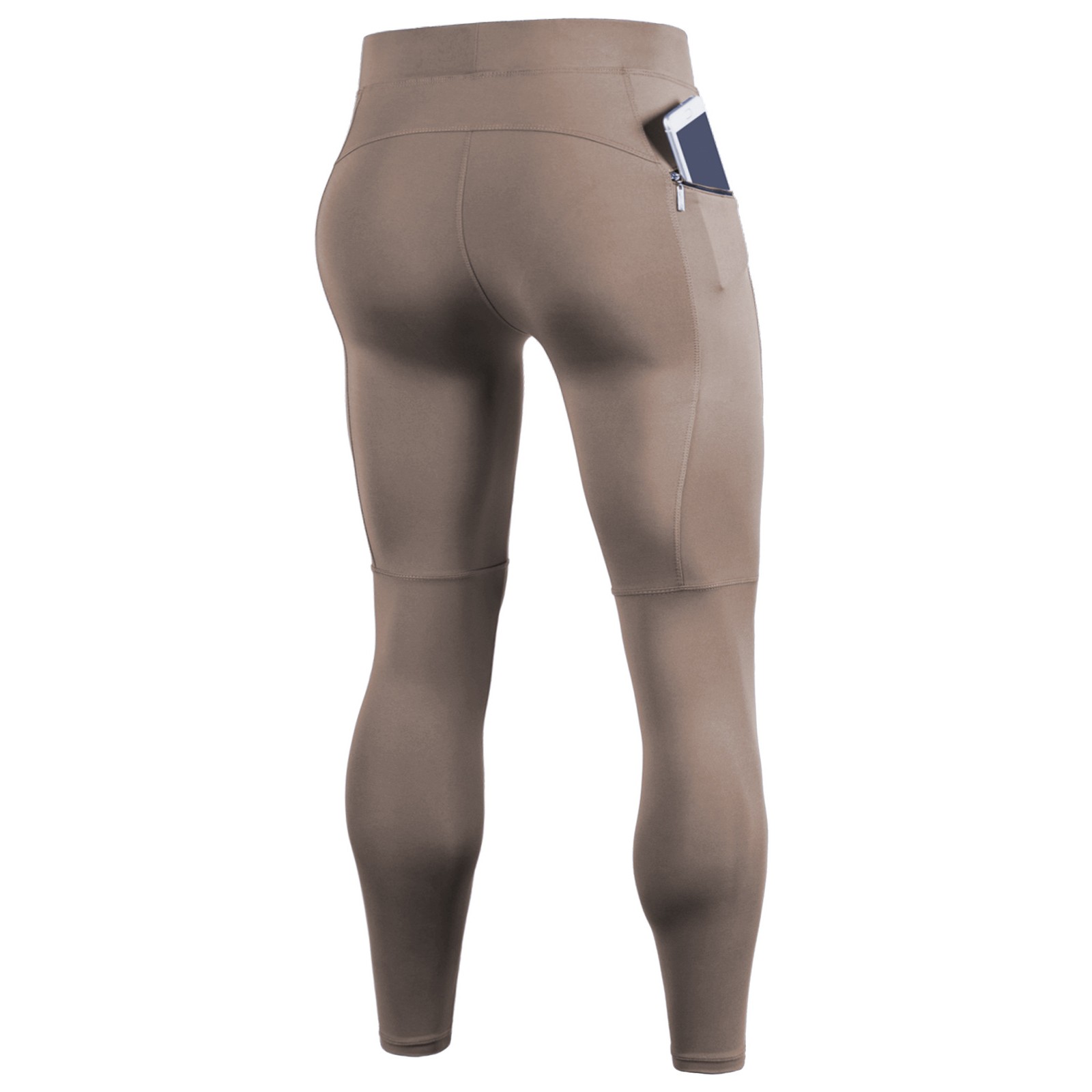 thumbnail image 4 of Pantalones de compresión para hombre - Pantalones cortos ajustados para correr y entrenar baloncesto - Poliéster elástico para hacer ejercicio, 4 of 4